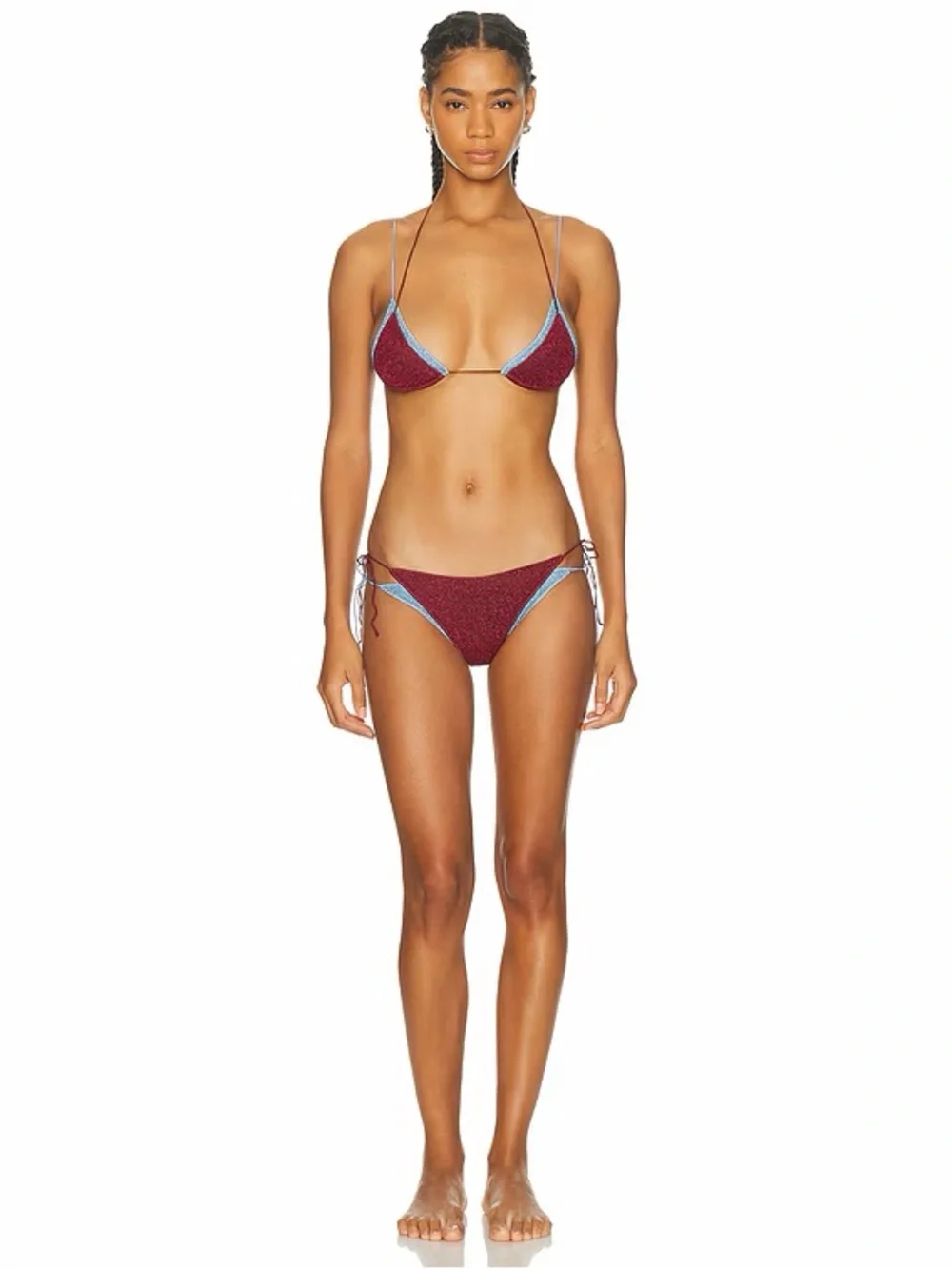 Oseree Lumiere Bicolor Double Kini - Crystal and Burgundy